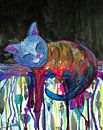 Dormant liquid rainbow cat by Bianca Wisseloo thumbnail