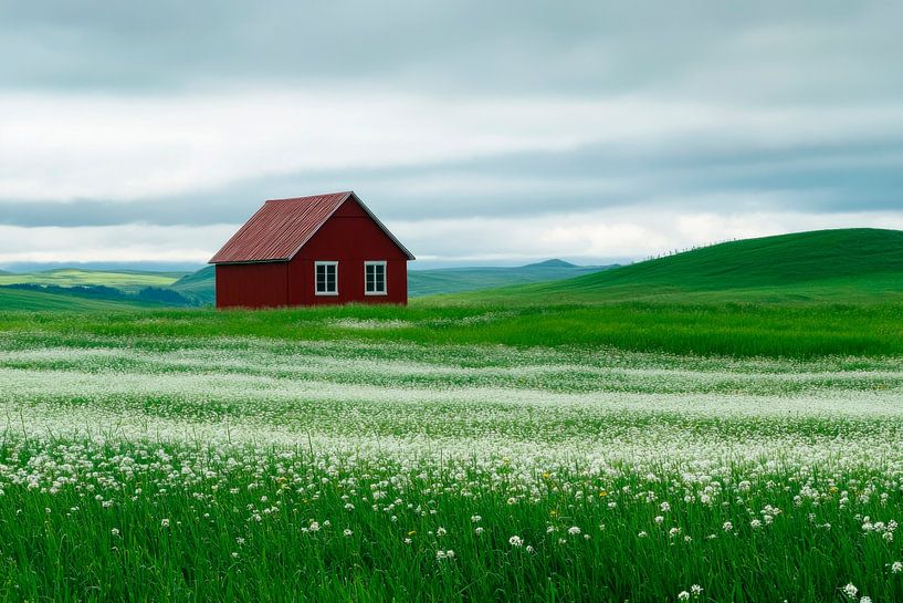 Red House Meadow by Poster Art Shop