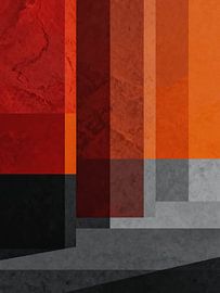 Minimalistische urbane industrielle abstrakte Kunst - Texturierter Marmor & Geometrischer vertikaler Block