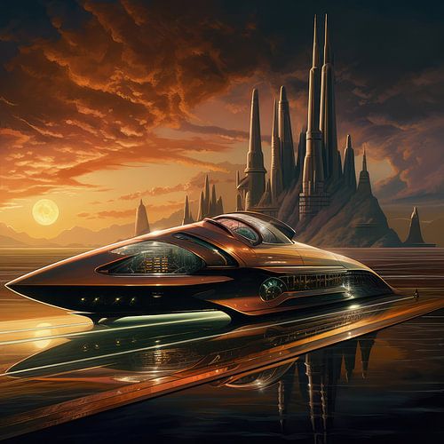 Outdoor space modern spaceship