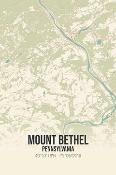 Vintage landkaart van Mount Bethel (Pennsylvania), USA. van Rezona