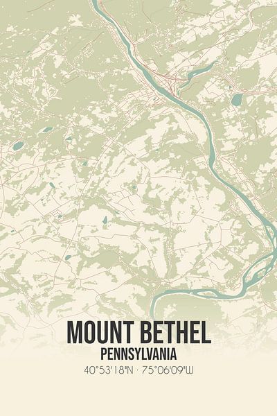 Carte ancienne de Mount Bethel (Pennsylvanie), USA. par Affiches de lieux