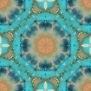 Kaleidoskop mit türkisfarbenen Schattierungen