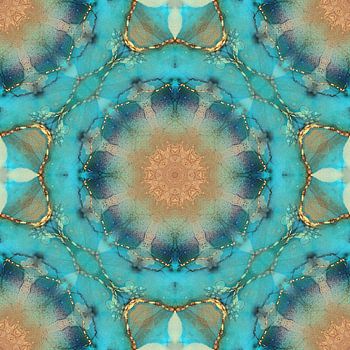 Kaleidoskop mit türkisfarbenen Schattierungen