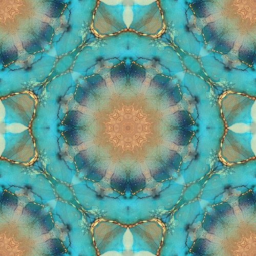 Caleidoscoop met turqoise tinten