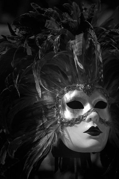 Venetian mask black and white by Karel Ham
