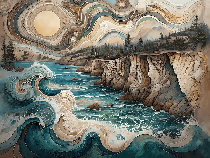 Träumerei von der Küste: Wo das Meer den Himmel trifft von Artistic