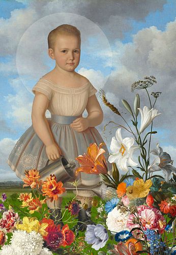 Child in the Garden - an Art Remix