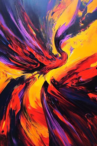 Phénix enflammé aux couleurs vives