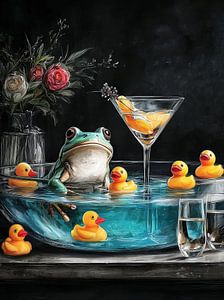 Frosch beim Baden