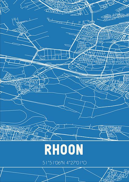Blueprint | Map | Rhoon (South Holland) by Prints of Place