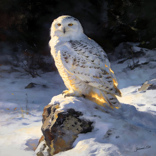 Birds of Prey - Snowy Owl by Johannas Art Creations