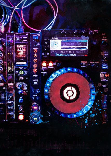 DJ set watercolor art #dj by JBJart Justyna Jaszke