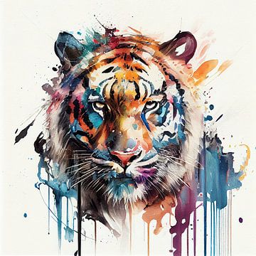 Aquarell-Tiger von Chromatic Fusion Studio