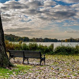 Bankje aan de Kralingse plas in Rotterdam von Arthur Wolff