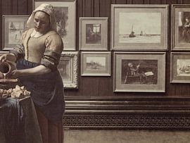Milkmaid in the Museum - Classic icon among paintings by Kleurenrijk