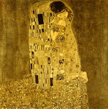 Geïnspireerd door de Kus van Gustav Klimt, in gouden kleuren van Dina Dankers