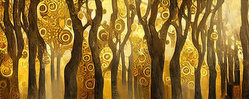 Trees in the style of Gustav Klimt