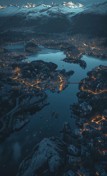 Spektakuläre Panoramen, von oben betrachtet von fernlichtsicht