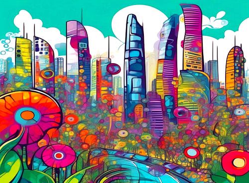 Central Park New York popart