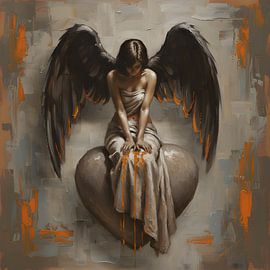 Angel on heart - oil painter by Emiel de Lange