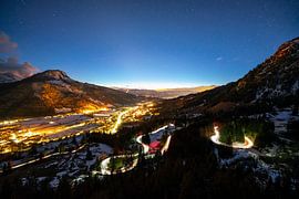 Long exposure above the Oberjochpass with view of Bad Hindelang and the Allgäu Alps by Leo Schindzielorz