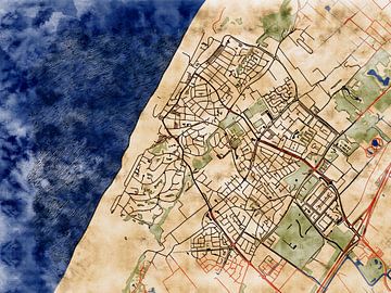 Kaart van Noordwijk in de stijl 'Serene Summer' van Maporia