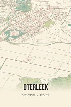 Vintage map of Oterleek (North Holland) by Rezona