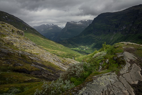Spectaculair uitzicht regio Geiranger, Noorwegen