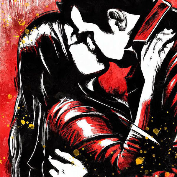 A kiss in triptych part 1 by Arjen Roos