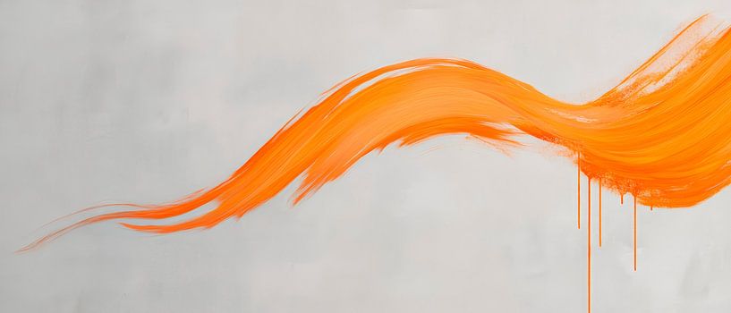 Dynamic orange brushstrokes by Poster Art Shop