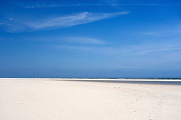 Wide sandy beach on Baltrum with blue sky by Anja B. Schäfer