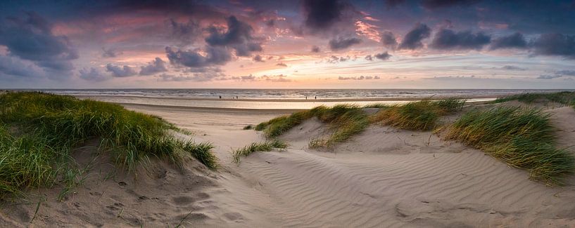 Les dunes de Bloemendaal aan Zee au coucher du soleil par Emile Kaihatu