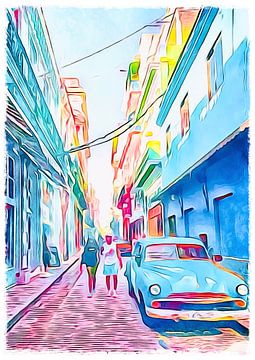 On the road in Cuba, motif 11 by zam art