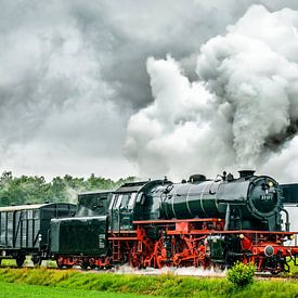 Dampflok fährt auf dem Land von Sjoerd van der Wal Fotografie