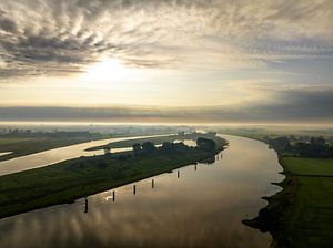 IJssel Sonnenaufgang Panoramablick auf die Landschaft