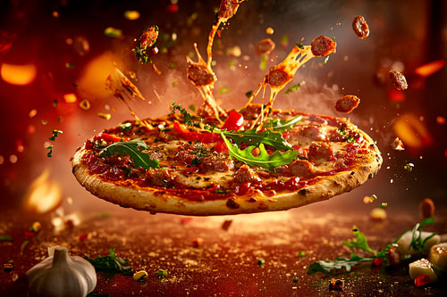 Heerlijke pizza in een moment boordevol actie