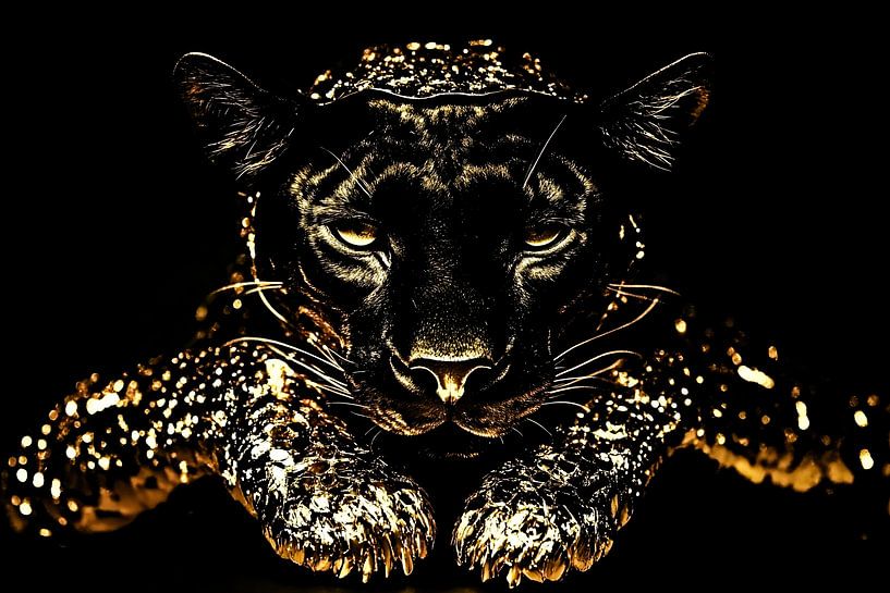 Dramatic panther with golden sheen by Imperial Art House