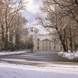 Rückseite des Huys te Warmont im Schnee von Richard Nell