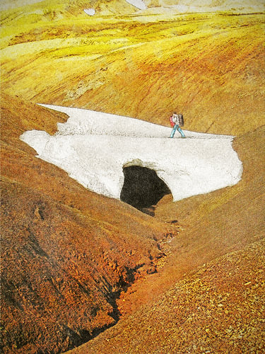 Snow bridge on Laugavegur, Iceland