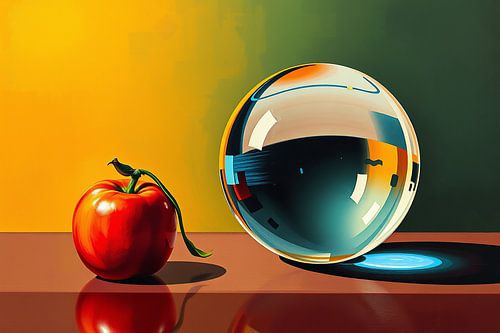 Still life with glass ball