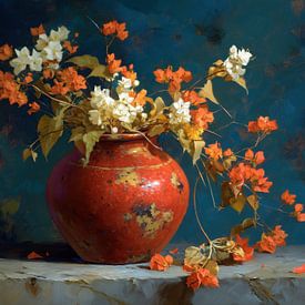 red vase | Terracotta Bloom by Eye catching paintings