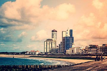 Evening red above the boulevard of Vlissingen by Art by Jeronimo