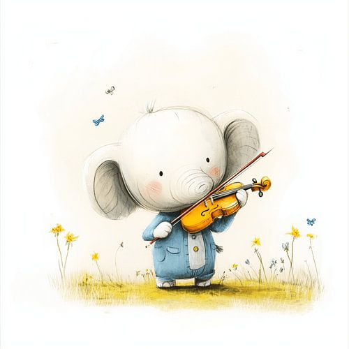 The Playful Elephant and His Guitar