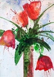 Tulips in the vase by Klaus Heidecker