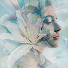 Vrouw met lelie van Marian De Clerck