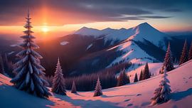 Crépuscule magique des montagnes