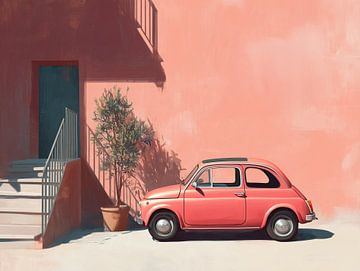 Retro Fiat 500 Wandkunst