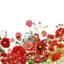 Rote Blumen Wiese Vintage von Floral Abstractions Miniaturansicht