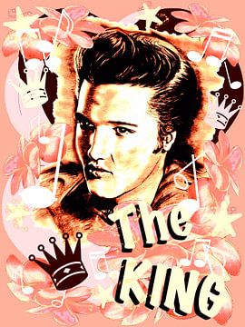 Elvis The King In Salmon-Rosé von GittaGsArt